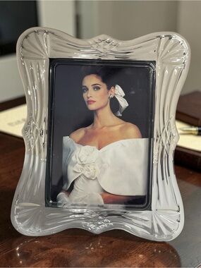 Vintage Mikasa Mystique Crystal Picture Frame 8x10 Germany Heavy Photo 7x5
